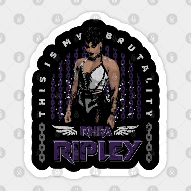 Rhea Ripley My Brutality Sticker by artbygonzalez